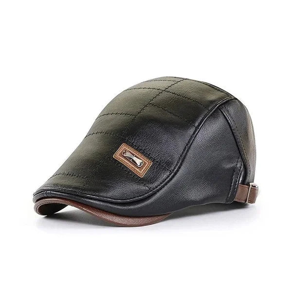 Retro Leather Beret Hat