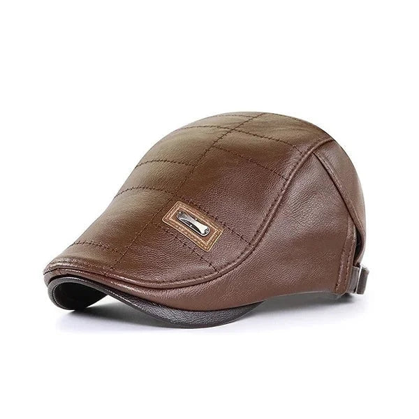 Retro Leather Beret Hat