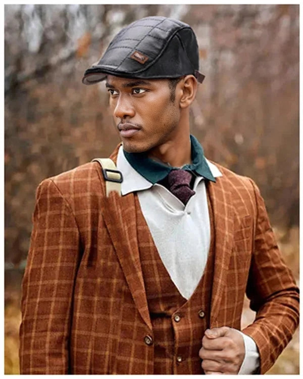 Retro Leather Beret Hat