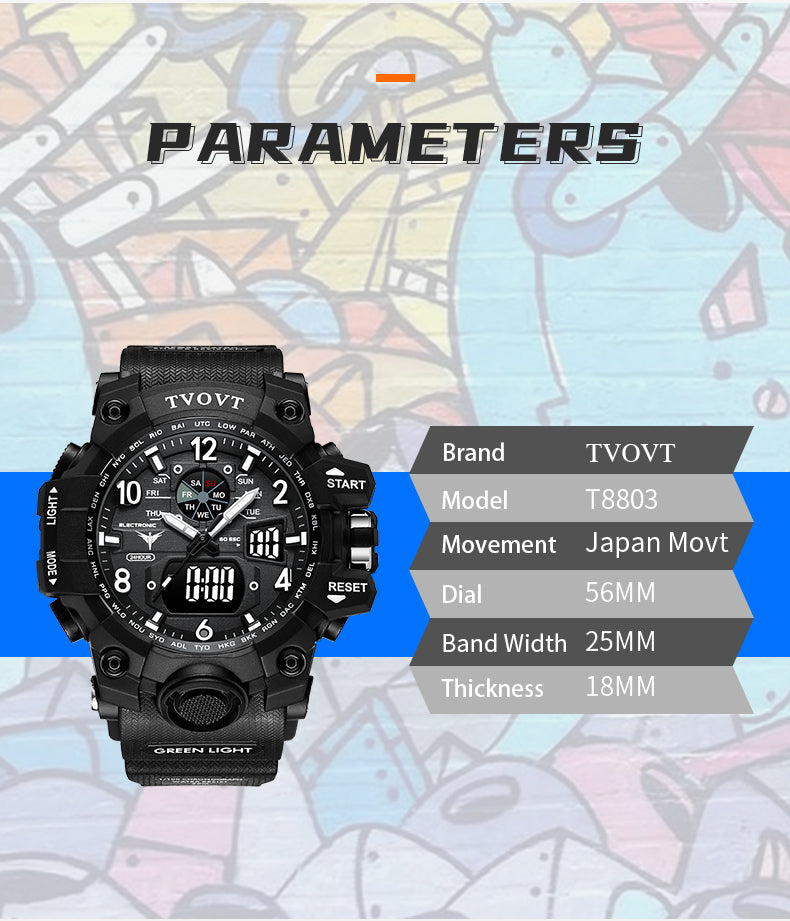 Men's TVOVT Waterproof Sport Watch