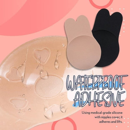 Reusable Lift Up Adhesive Bra [1 Pair Black + 1 Pair Cream]
