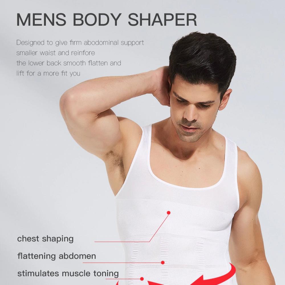 Men's Slimming Body Shaper Vest [2 PCS/Pack-White Color]