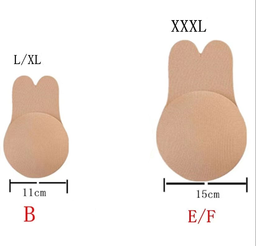 Reusable Lift Up Adhesive Bra [1 Pair Black + 1 Pair Cream]
