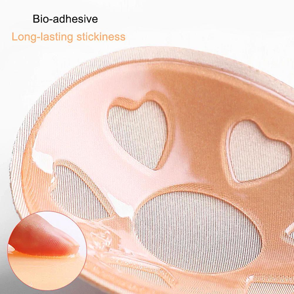 Reusable Lift Up Adhesive Bra [1 Pair Black + 1 Pair Cream]