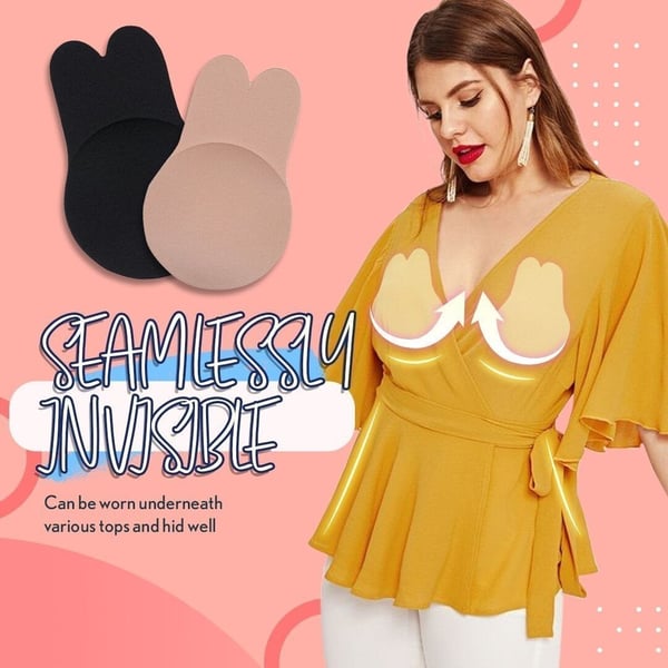 Reusable Lift Up Adhesive Bra [1 Pair Black + 1 Pair Cream]